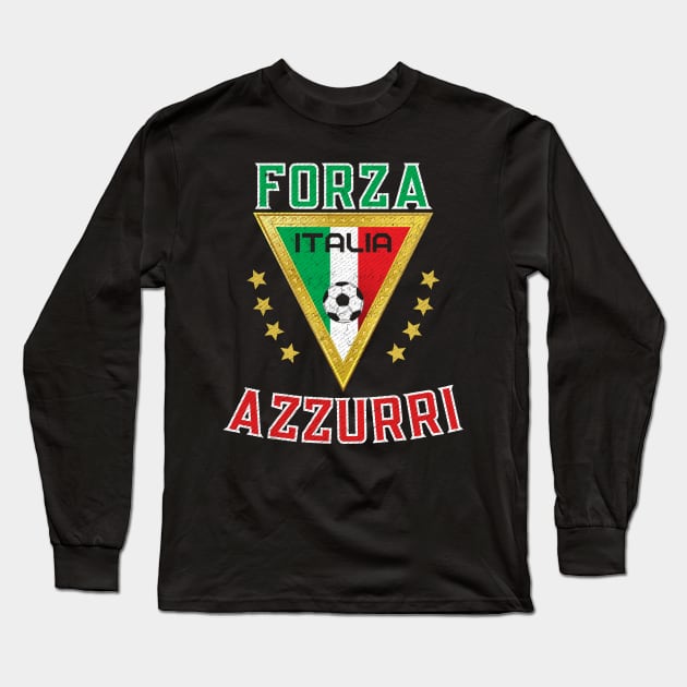 Forza Azzurri Italy Football Long Sleeve T-Shirt by Ruffeli